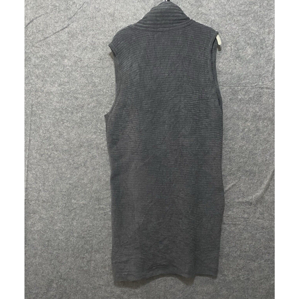 N Natori Waterfall Cardigan Sweater Womens XL Gray Longline Sleeveless Plush - Picture 3 of 7